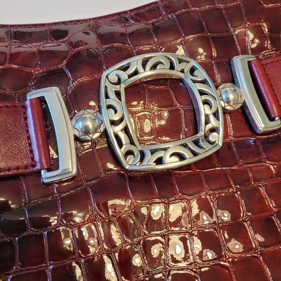Brighton Croc Embossed Patent Leather Zip Tote - Picture 8 of 14